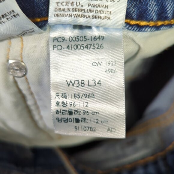 Levi's Jeans Men's 38x34 Blue 505 Regular Fit Straight Leg Denim - Picture 10 of 11